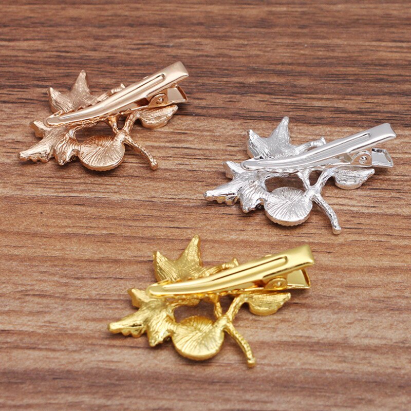 5Pcs 33X40Mm Alloy Maple Leaf Eendenbek Clip Haar Vorken Haarspeld Haar Dragen Bevindingen Voor Diy haarspelden Dagelijks Leven Craft