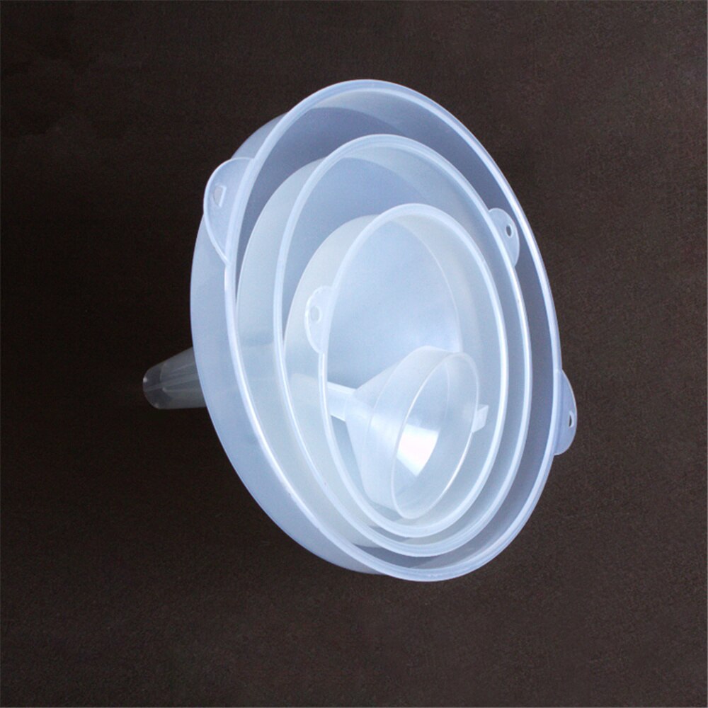 4 st/set 90/170/210/260mm labmaterial med bred mun i plast