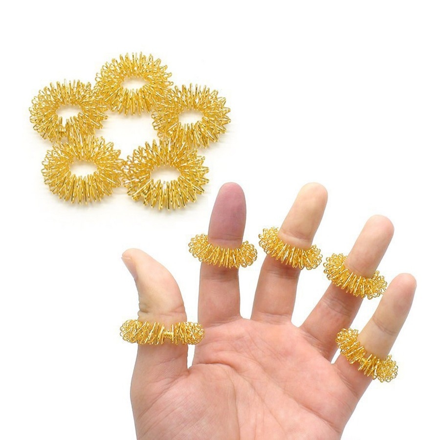 5 stk finger massagering akupunkturringe sundhedspleje kropsmassager håndgreb muskelkrafttræning gribering gymnastikudstyr