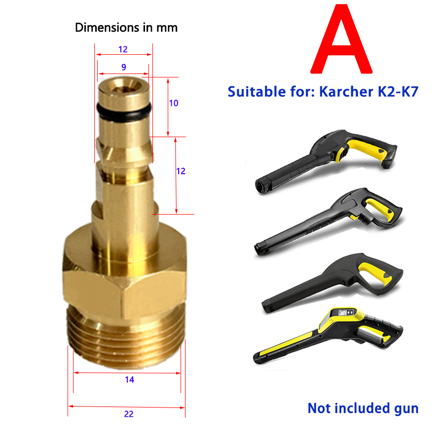 High Pressure Cleaner Hose Adapter M22 Quick Connector Converter Fitting For Karcher K2 K3 K4 K5 K6 K7 Pressure Washer: MULTI