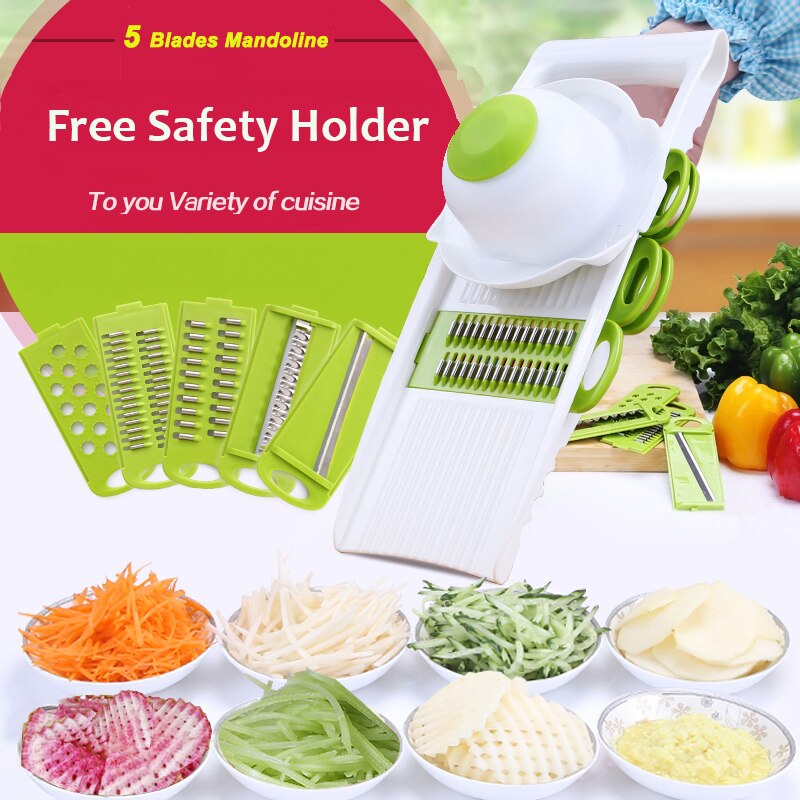 Vegetable Cutter Multifunctional Mandoline Slicer with 4 Interchangeable Stainless Steel Blades Peeler Slicer Grater cook tools