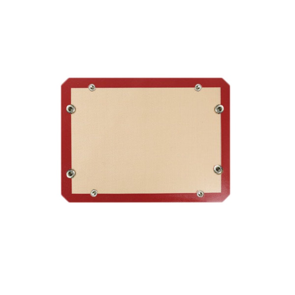Estera de silicona para hornear, hoja con botón, revestimiento para horno a prueba de fugas, resistente al calor, reutilizable, bandeja para galletas: Beige