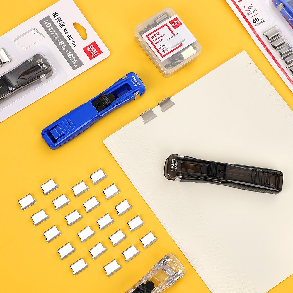 JIANWU 1pc Data Sorting Stapler Simple Practical Push Clamp Stapler Classification Folder Student Storage School Office Supplies