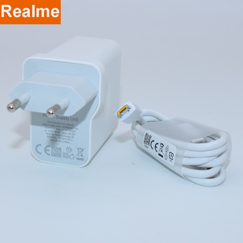 Original realme 6 pro carregador 30w adaptador de energia super carga 5v6a rápido charing micro cabo usb para realme x50 pro realme x x2 x3