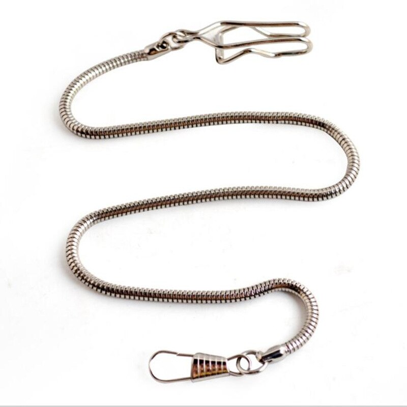 Stainless Steel 39cm Fob Chain for men or women Jewelry Accessories Pocket Watch chain: silver