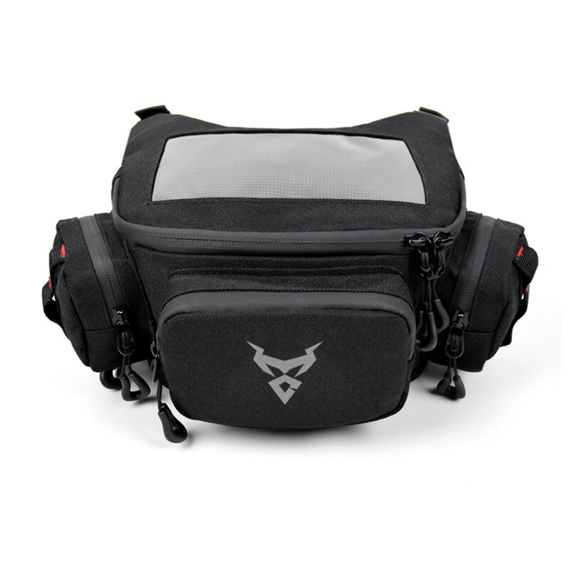 Waterproof Motorcycle Front Bag Universal Windshield Handlebar Fork Storage Bag Multifunction Waist Bag Phone Navigation Pocket: Gray
