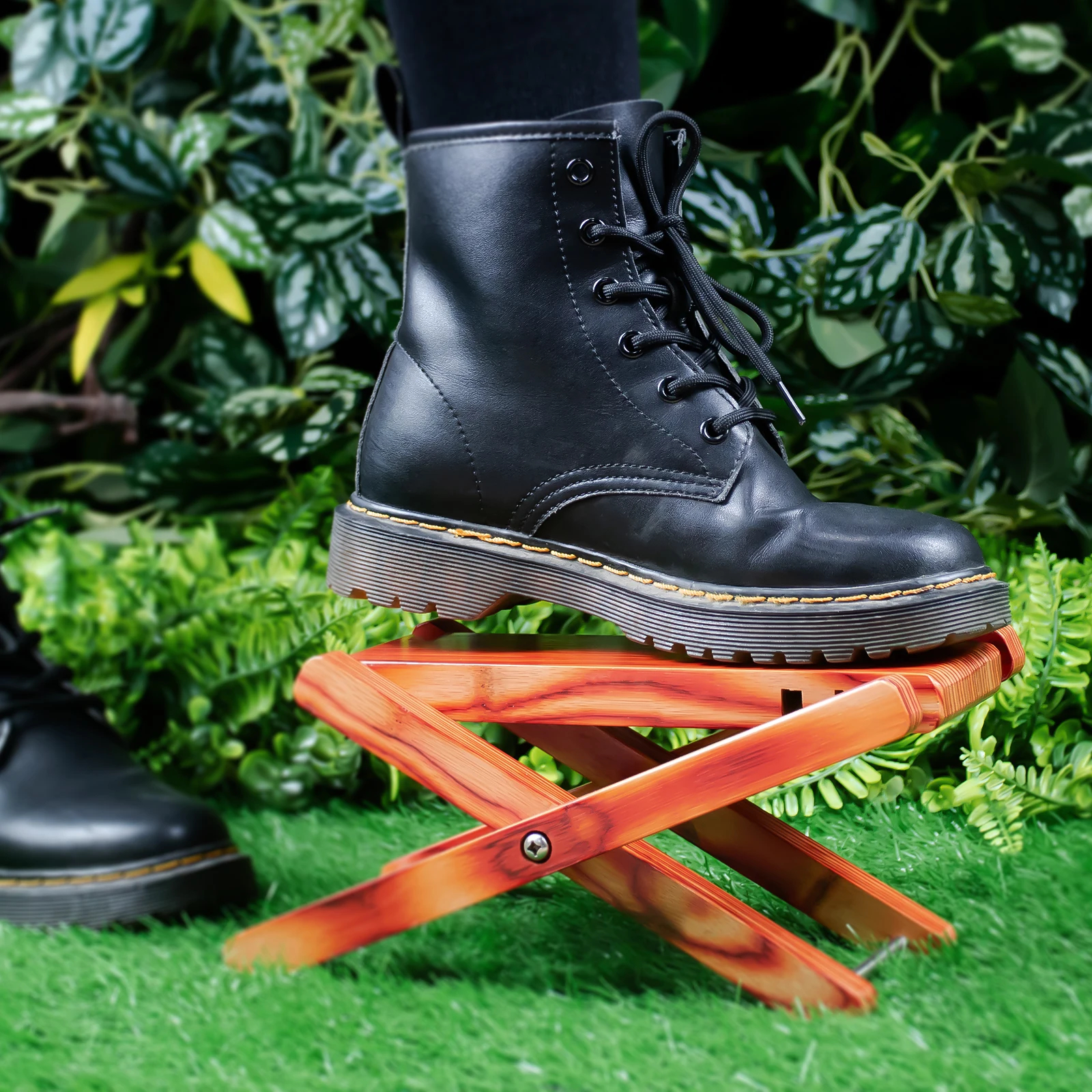 Miwayer guitar fodskammel massivt træ guitar fodstøtte støtte utility med justerbar højde skridsikre puder guitar halsstøtte fodstøtte