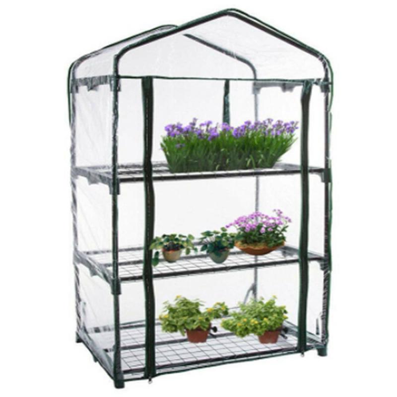 Pvc Tuin Huishoudelijke Plant Kas Cover Waterdichte Tuin Kas Schuur Zonder Ijzer Stand Mini 2-5 Tiers: Three-story