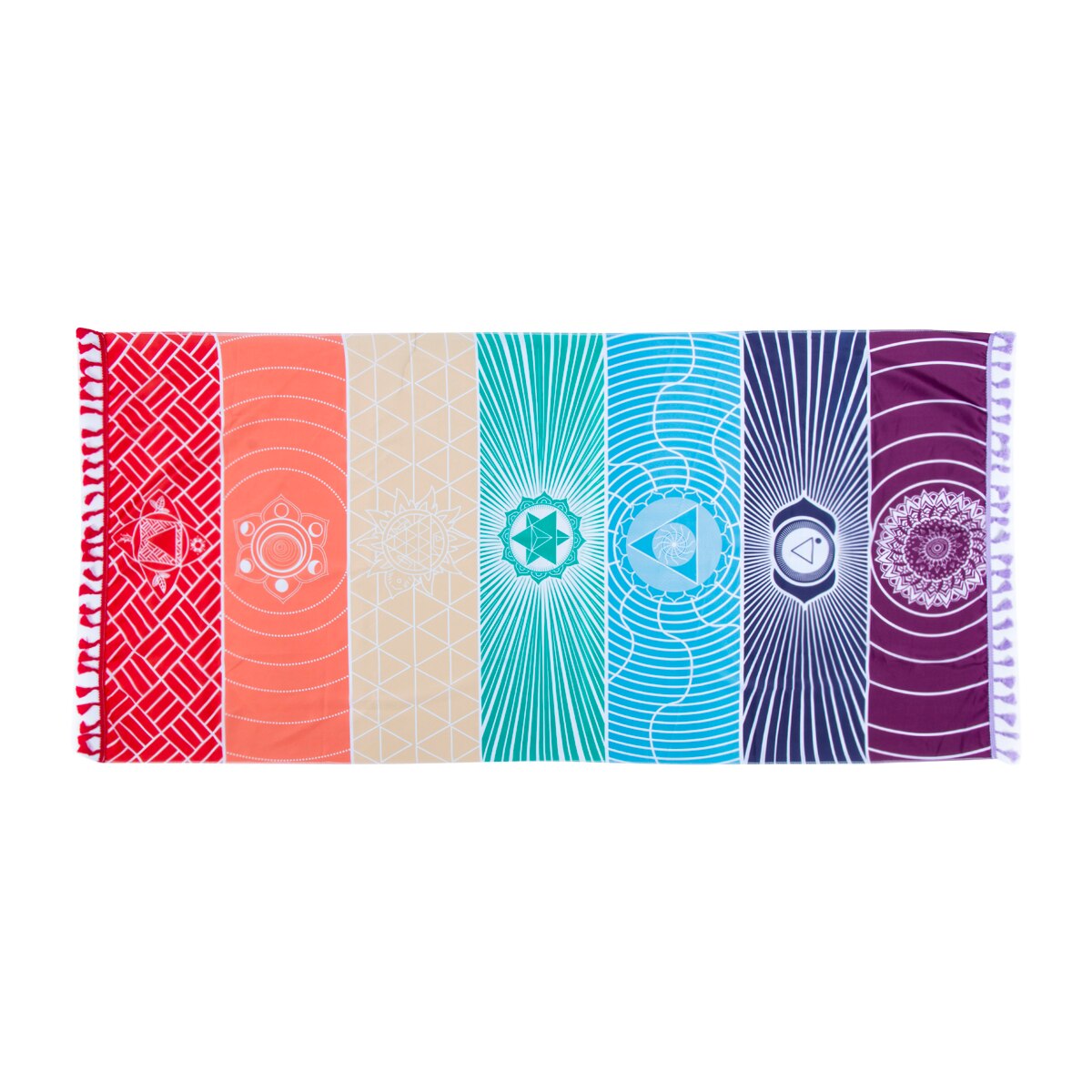 Regnbue boho strandmåtte mandala tæppe stribet væghængende gobelin yogamåtte: 100 gang 45cm