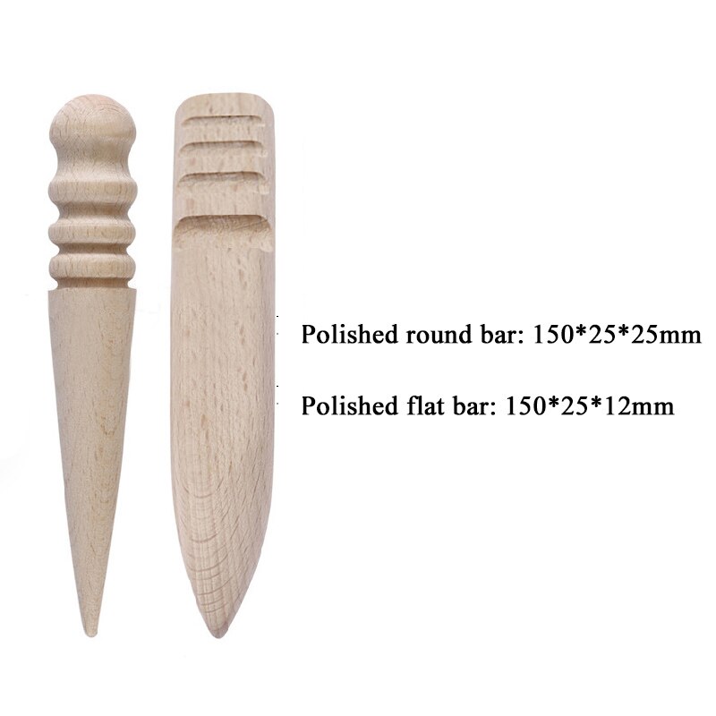 1pc 15 * 2.5cm håndlavet poleringsstang i flere størrelser læderhåndværk kanter slankere rundt træ diy læderfartøj værktøj 2020 nyt