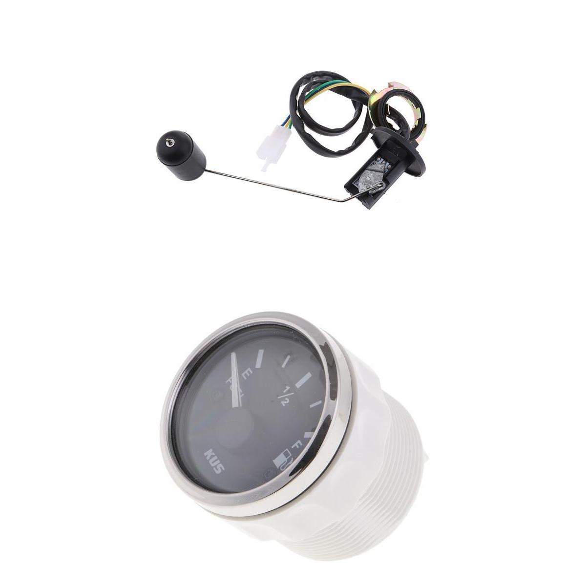 Adjustable Fuel Level Sender Sending Unit + 2inch Black Fuel Level Gauge Meter