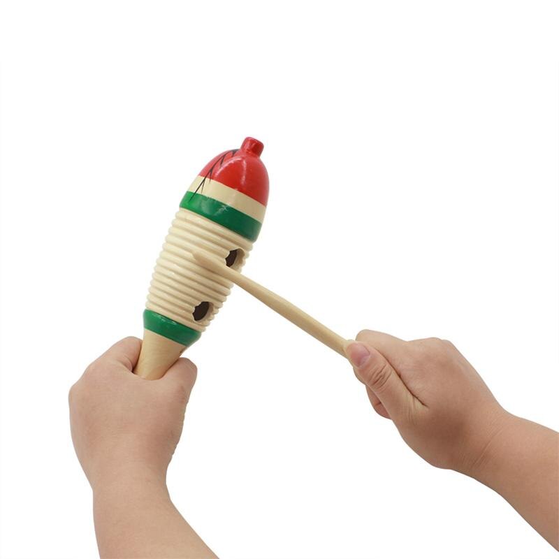 1 sæt træinstrument chic sikker roman musikalsk legetøj fisk percussion uddannelsesinstrument lydrør