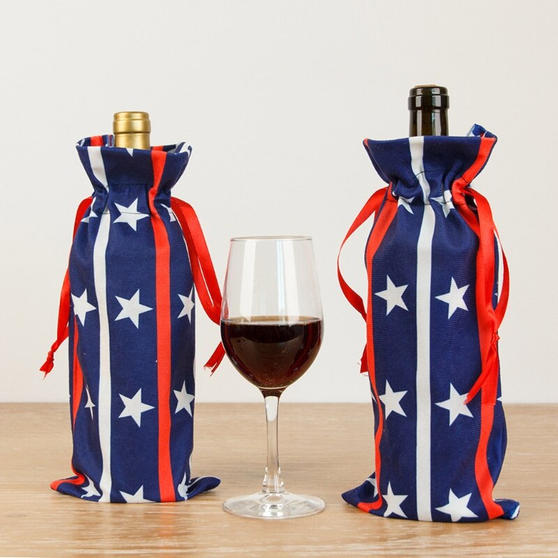 Unabhängigkeit Schild Wein Flasche Abdeckung Patriotischen 4th von Juli Denkmal Schild Dekor Wein