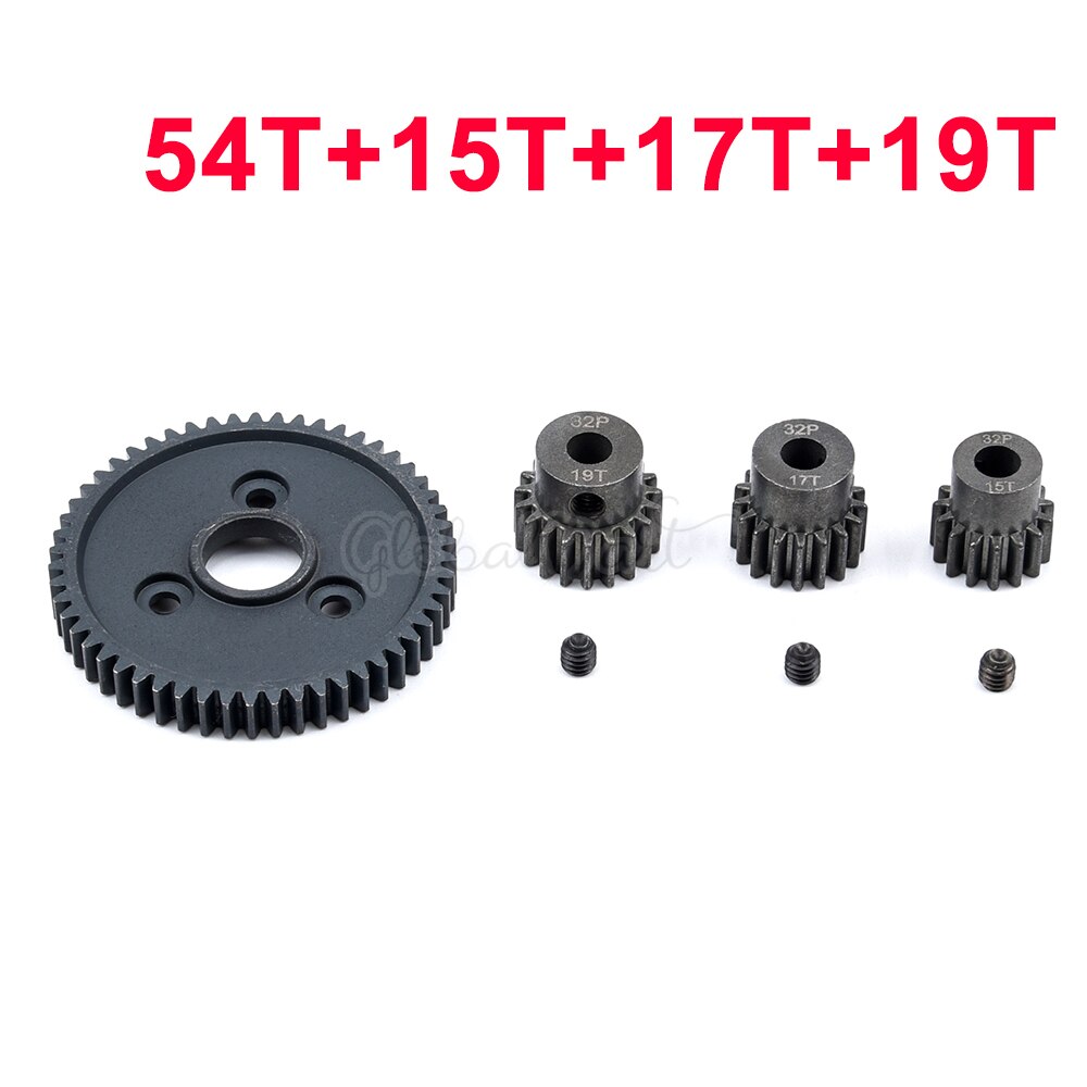 Metalen Staal 54T 0.8 32 Pitch 3956 Tandwiel En 15T 17T 19T Gears Gear Sets voor Traxxas Slash 4X4 4WD 2WD Vxl Rally Vxl Stempel: 54T and 15T 17T 19T