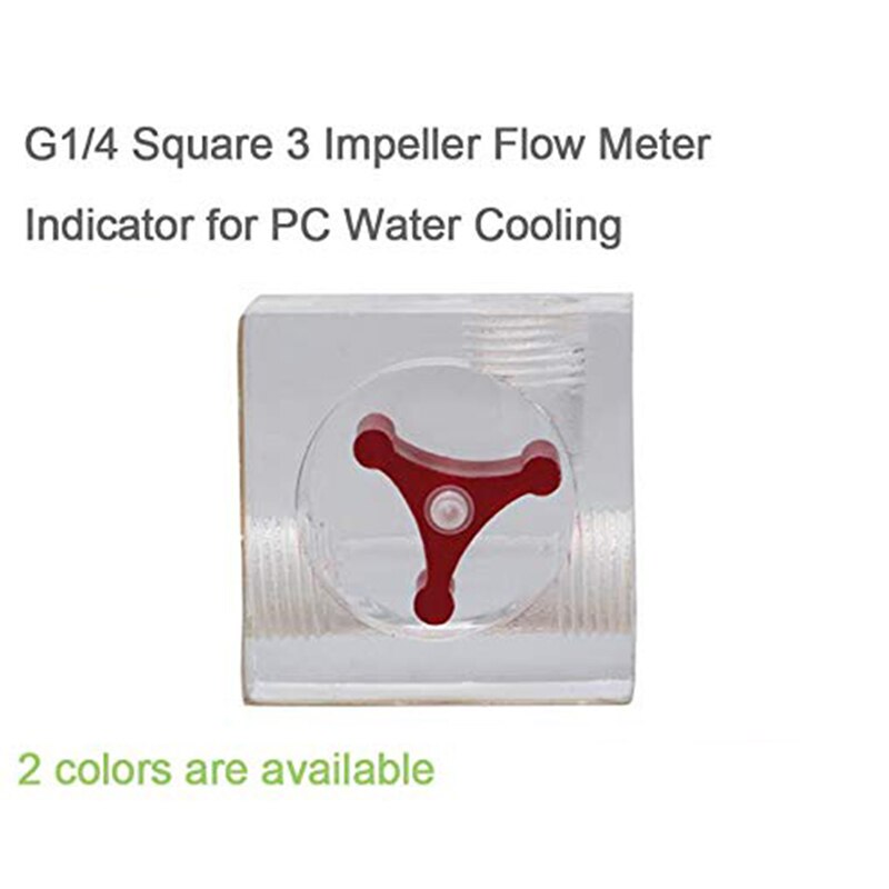 3 Way G1/4 Thread Durable Home 3 Impeller Acrylic Indicator for Pc Water Cooling Polished Surface Flow Meter Measuring