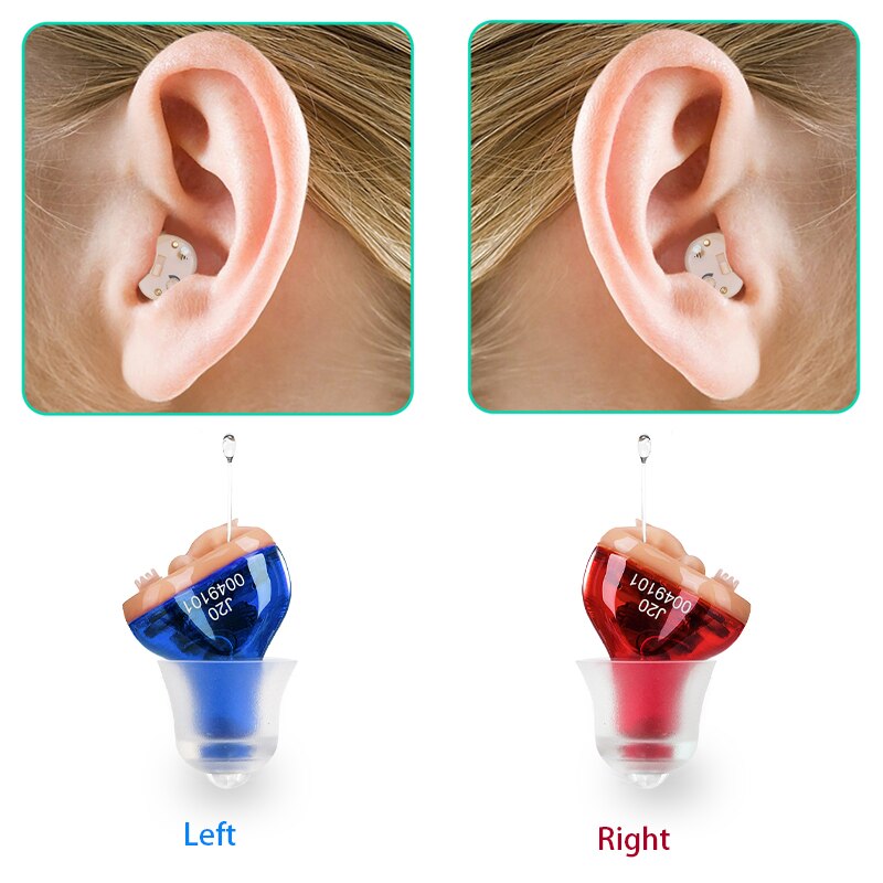 Høreapparater audifonos mini lydforstærker til døvhed/ældre  j20 lydstyrkekontrol blød ørepleje moderat til alvorligt tab