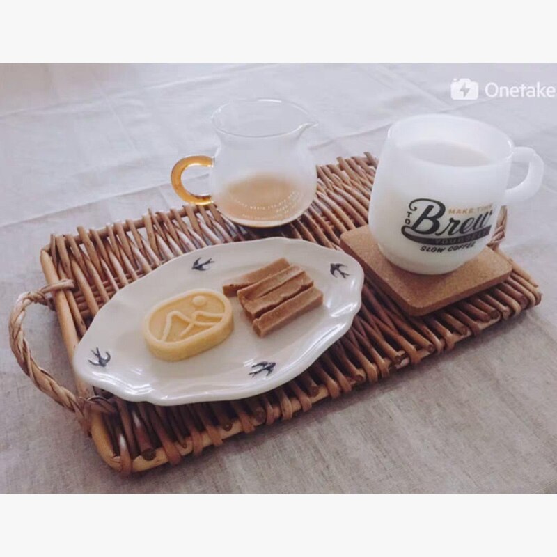 Bandeja duplo de vime em rattan multifuncional, prato criativo de frutas, prato de pão, bandeja para pão cozido: style 2