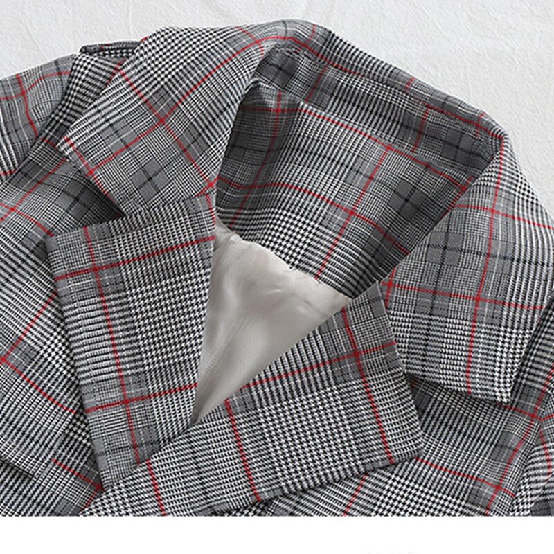 Kids Girl Overcoat Plaid Double-breasted Coat for Girls Teens Autumn Jacket Long Outerwear Children Windproof 4-13 Years