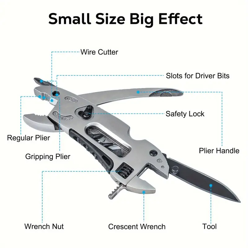 Multitool Survival Mes Multitoolset Doel Verstelbare moersleutel Mes Draadsnijder Tang Survival Nooduitrusting Gereedschap Se