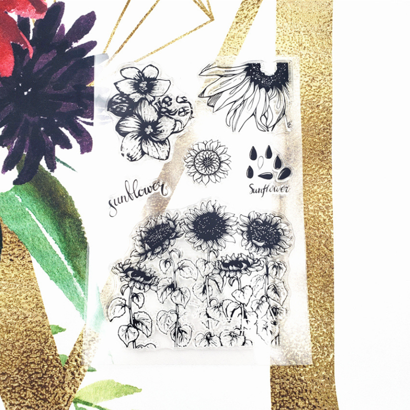 Sunflower Transparent Silicone Stamp Seal For DIY Scrapbooking Album Decorative Clear Stamp Office School Supplies Stationery