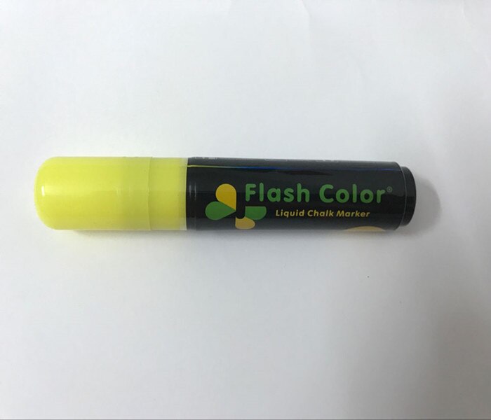 Flashcolor-rotuladores de tiza líquida de neón, 10mm, para tablero de escritura LED, plumas de escritura con efecto neón, 1 unids/lote, 8 colores: Yellow