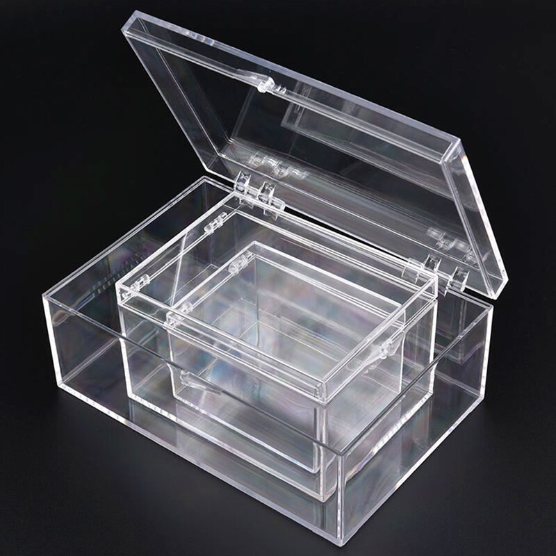 9 Sizes Transparent Small Square Clear Plastic Storage Boxes For Mini Jewelry/Beads/Crafts Case Container Display Packaging Box