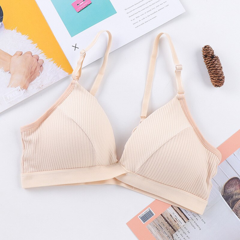 SVOKOR Push Up Bra Adjustable Beauty Backless Seamless Bralette Elastic Force Women's Underwear Crop Top: Khaki Bra