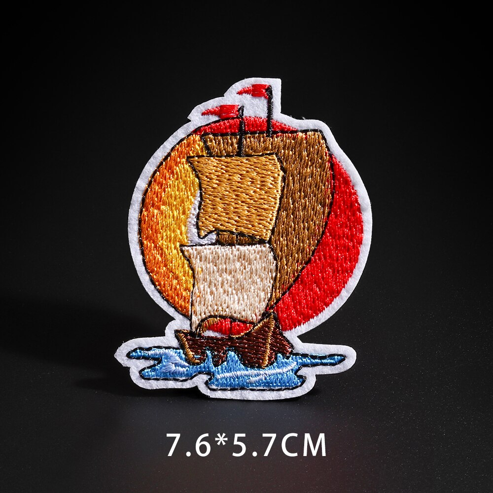 Piratenschip Badges Zeilen Serie Patches Voor Kleding Ijzer Op Anker Geborduurde Applique Badges Diy Kleding Accessoire: N5-BT5010
