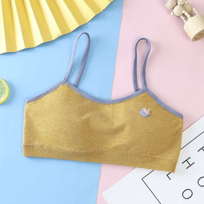 Sous-vêtements d'entraînement pour filles, soutien-gorge d'entraînement en coton doux pour adolescentes: yellow