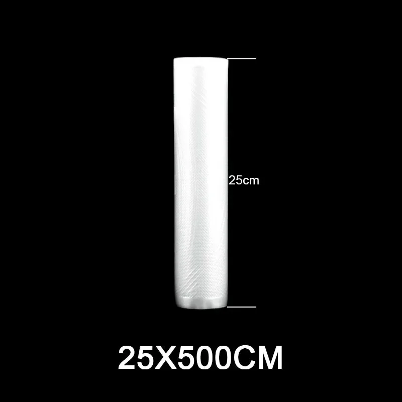 Lebensmittel-Vakuum-Aufbewahrungsverpackungsbeutel für Vakuumierer, Fleisch, Obst, Gemüse, Sous-Vide-Kochbeutel, 12/15/20/25/28 cm, 500 cm/Rolle: L / WHITE