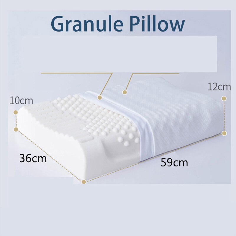 Natural-Latex Pillow Orthopedic Cervical Massage Bed Pillow Release Pressure Sleeping Pillows for Bedroom with Pillowcase: Granule Pillow