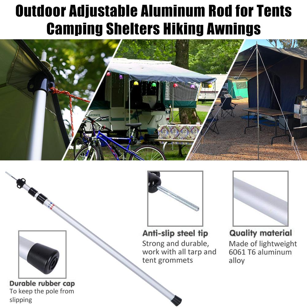 Poteau de tente de Camping en plein air, Portable, , télescopique, étanche, léger, résistant à la rouille
