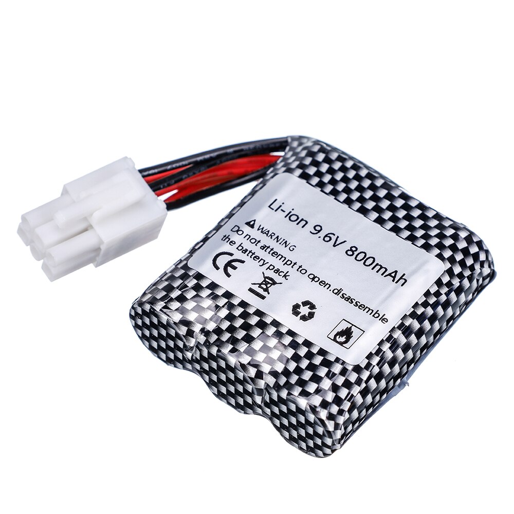Batería de iones de litio de 16500 V, 9,6 mAh, para 800, 9115, 9116, S911, S912, enchufe de EL-6P de coche RC de alta potencia, piezas de repuesto de batería de 9,6 v