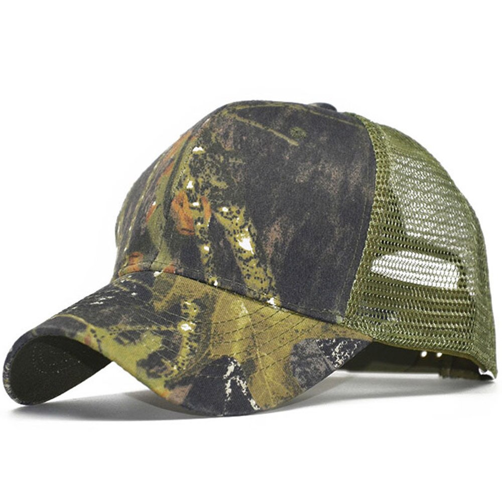 FS-gorras de camionero de camuflaje para hombre y mujer, gorros tácticos transpirables de malla, Gorra de béisbol de camuflaje verde,: Mesh Cap 1