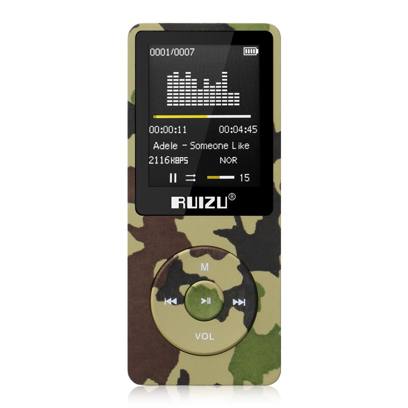 Original RUIZU X02 MP3 Player With 1.8 Inch Screen Can Play 80 hours With FM,E-Book,Clock,Voice Recorder