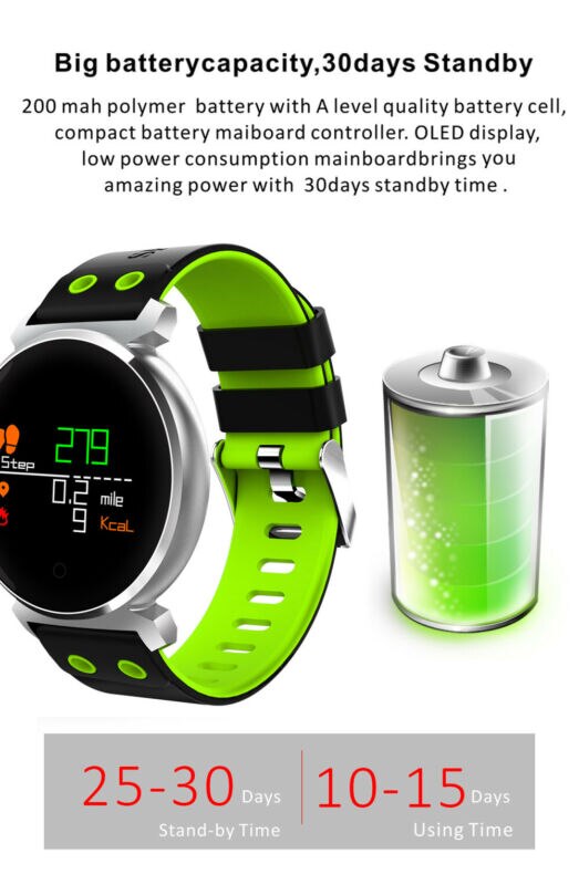 K2 Sport Clever Uhr Armbinde Fitness Tracker Herzfrequenz Blutdruck/Sauerstoff Wasserdichte Clever Armbinde 3E20