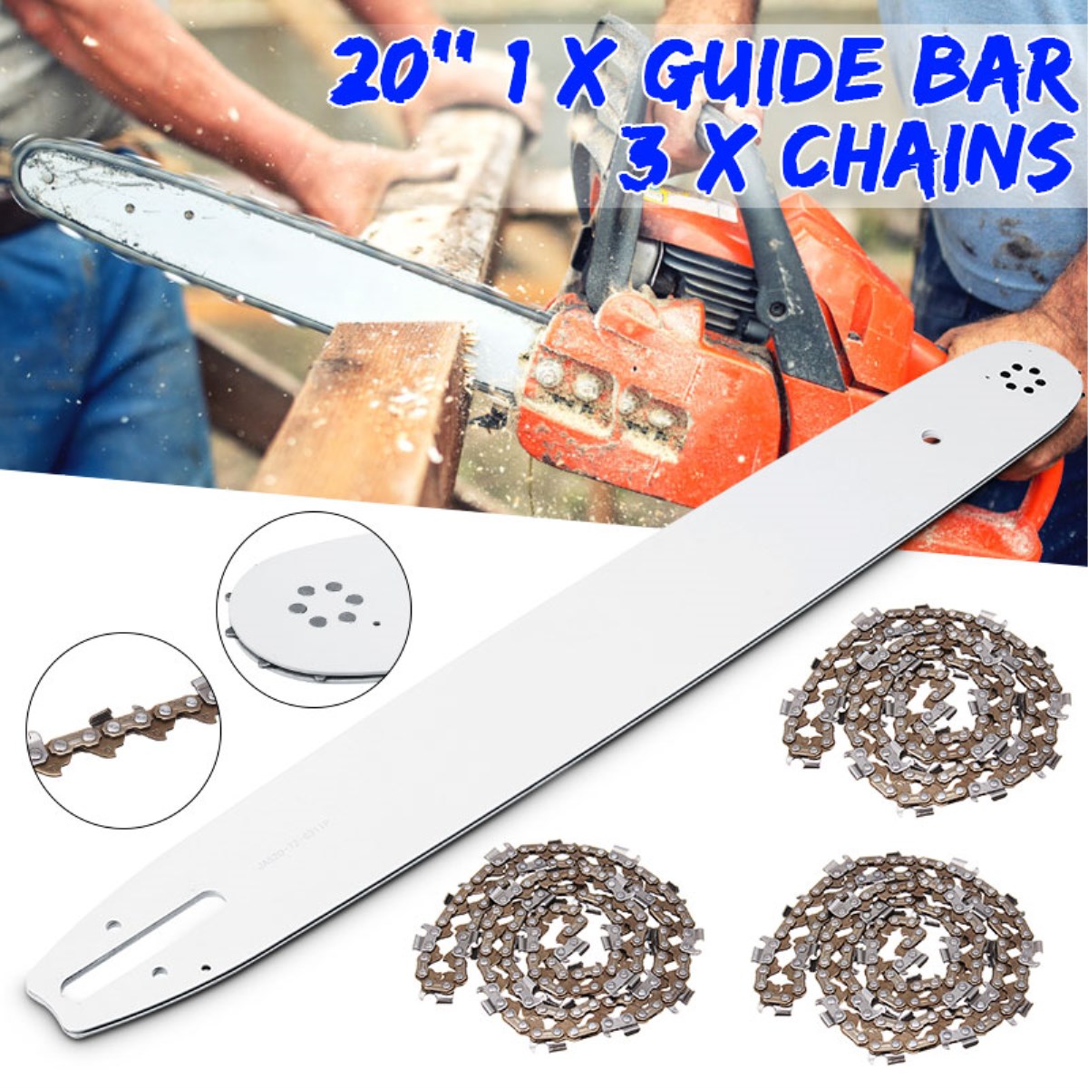 Barre de guidage 20 "et 325 058 76DL chaînes pour baumr-ag SX62 SX66 62CC 66CC tronçonneuse accessoires de scie à chaîne