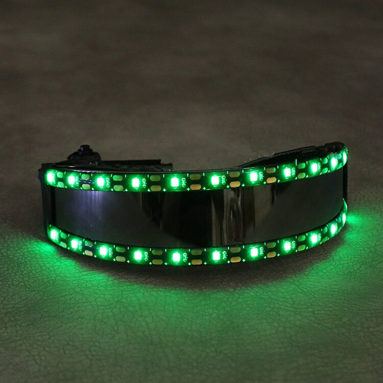 Gafas LED luminosas para en Club nocturno, lentes luminosos para mujer, barra masculina, accesorios para Club de puesta en escena, gafas Flash para cantante bailarina: Green