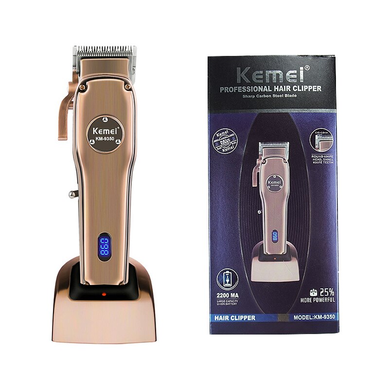 Or Rose Puissance Tondeuse À Cheveux Pour Homme Rechargeable Électrique Tondeuse À Cheveux Coupe de Cheveux Sans Fil Réglable En Céramique Lame de Machine à Raser: WITH BOX