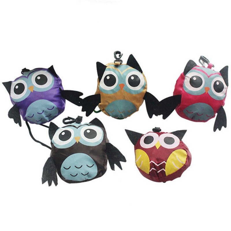 mignon Animal hibou forme pliant sac à provisions dames pliable réutilisable sac fourre-tout Portable voyage sac à bandoulière