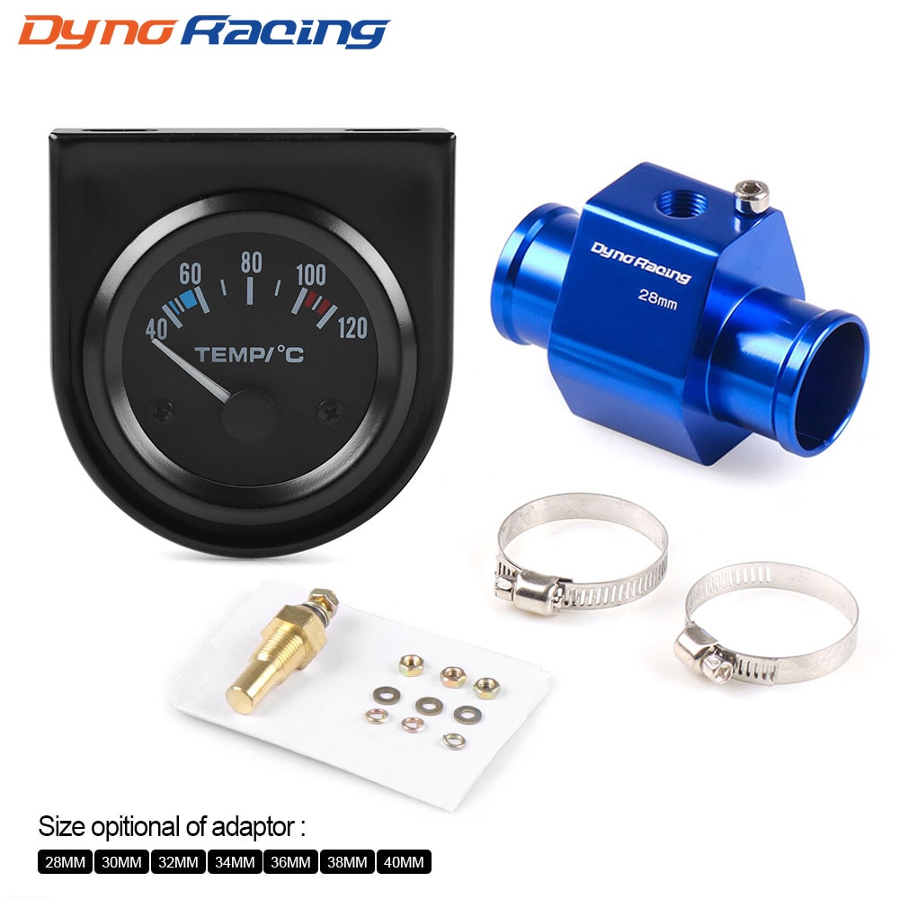 2&#39;&#39; 52MM Car White Led Water Temperature Gauge 40-120 Celsius With Water Temp Joint Pipe Sensor Adapter 1/8NPT