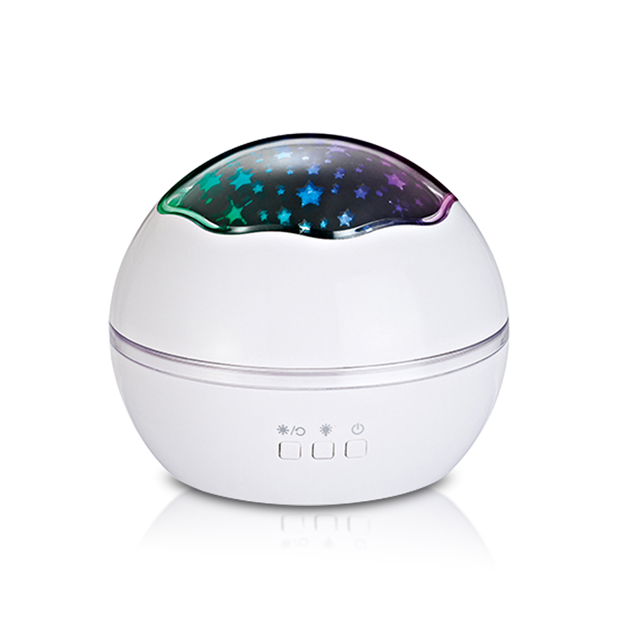LED Night Light Projector Spin Sterrenhemel Star Ocean World Master Roterende Kinderen Kids Baby Slaap Romantische USB Lamp Projectie: White