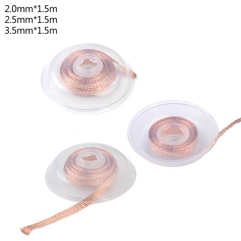 1.5m długość miedziany drut spawalniczy 1.5mm 2.5mm 3.5mm oplot lutowanie spawanie zmywacz węzeł drut ołowiany przewód 2% strumień robić naprawa BGA narzędzie