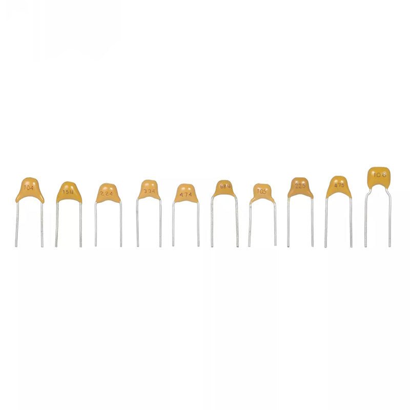 Condensador cerámico monolítico, Kit surtido de condensadores cerámicos de 500, 0,1, 0,15, 0,22, 0,33, 0,47, 0,68, 1, 2,2, 4,7, 10 uF, 10 valores x 50 piezas = piezas