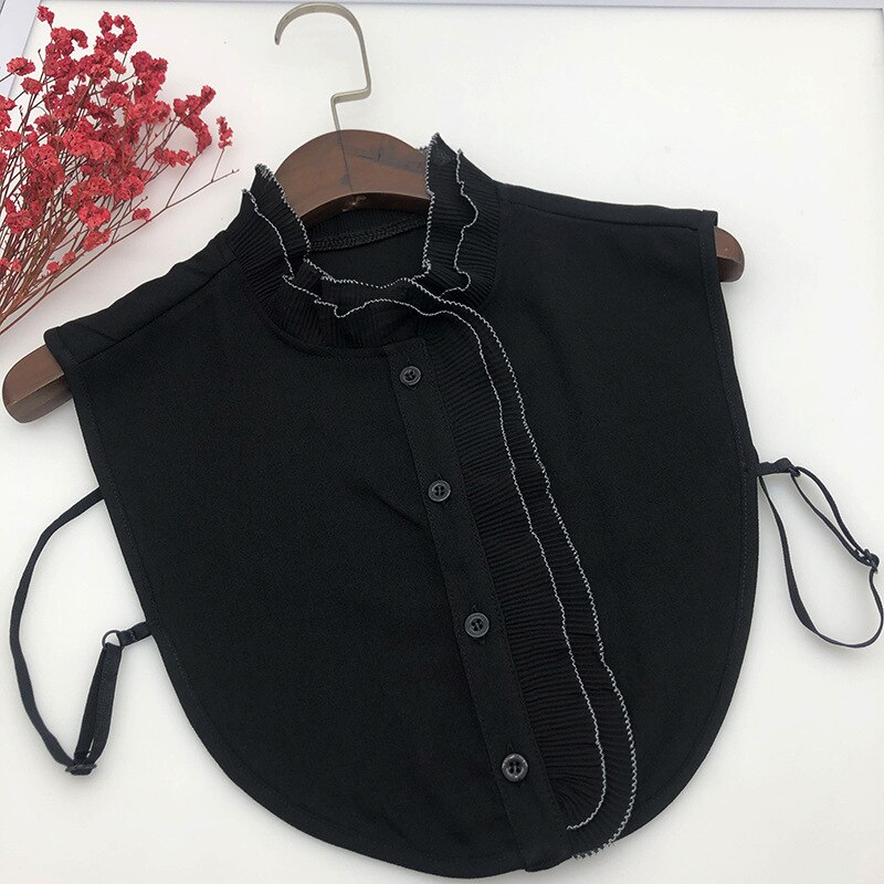 Dames Shirt Valse Kragen Nep Kraag Stand Blouse Top Vrouwen Kleding Accessoires 2022 Half-Shirt Afneembare Shirt Nep Kraagie: black