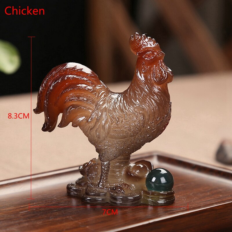 Farbwechsel Zwölf Chinesischen Tierkreis Harz Tee Haustier Tee-einstellen Dekorative objekte: Huhn