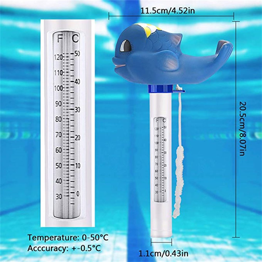 Tegneserie dyr form badekar fiskedam swimmingpool rør termometer flydende haj termometer k -1020b