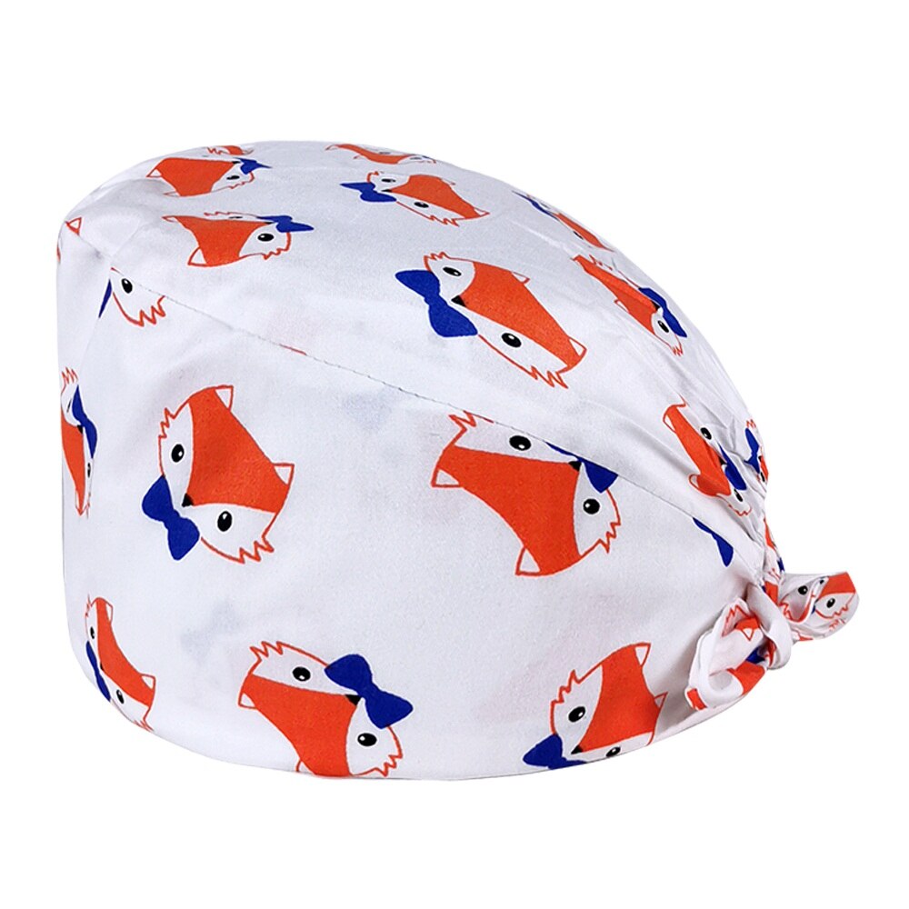 Cartoon dierenpatroon unisex matte petten laboratorium dierenwinkel werk verpleegkundige petten dokter en verpleegster katoenen chirurgische petten: 12073