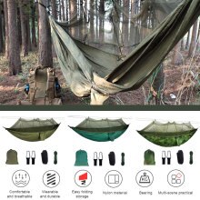 Tragbare outdoor-moskitonetz-hängematte, 210t nylon-anti-moskito-fallschirmstoff, luft-campingzelt, hänge-schlafschaukel