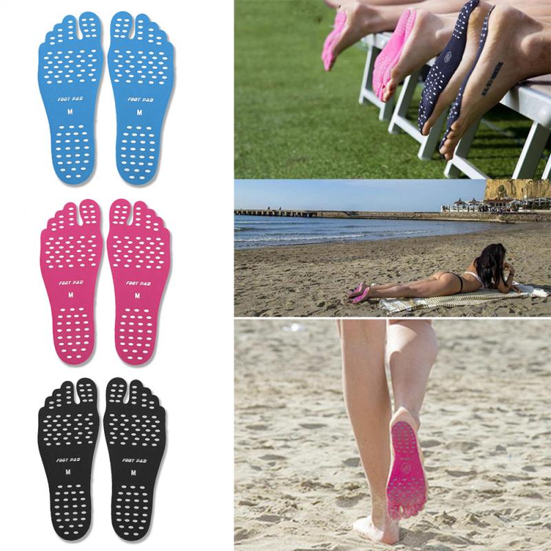 1 Pair Of Self Adhesive Foot Pads Feet Sticker Stick On Soles Flexible Non-slip Beach Feet Insoles